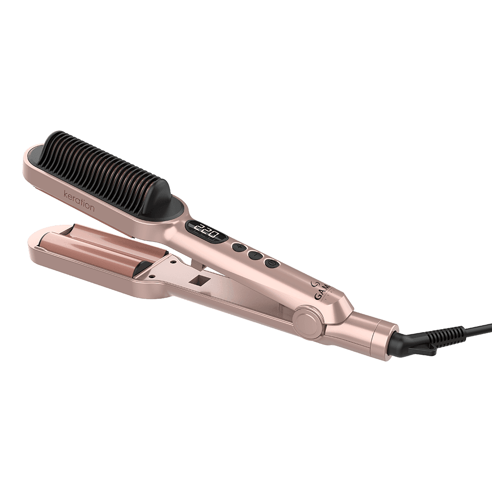 Prancha de Cabelo GA.MA Modeladora Waver & Brush Keration Bivolt